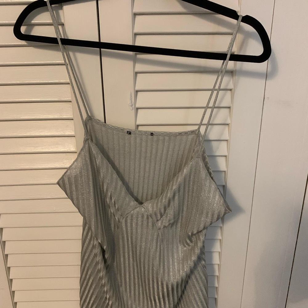 Silver flowy tank